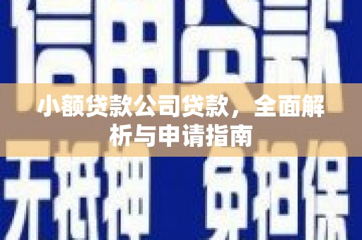 吴中小额贷款公司贷款，全面解析与申请指南