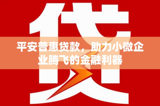 吴中平安普惠贷款，助力小微企业腾飞的金融利器