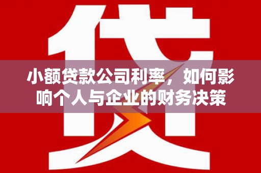吴中小额贷款公司利率，如何影响个人与企业的财务决策