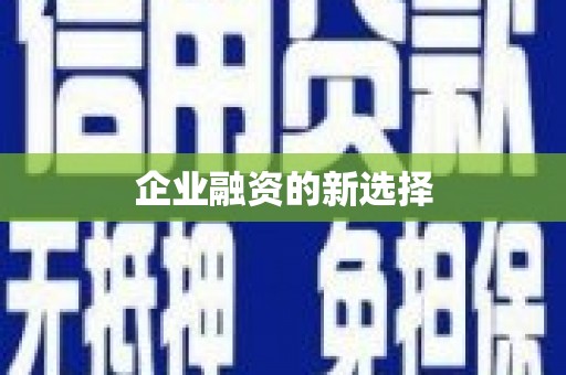 吴中企业融资的新选择