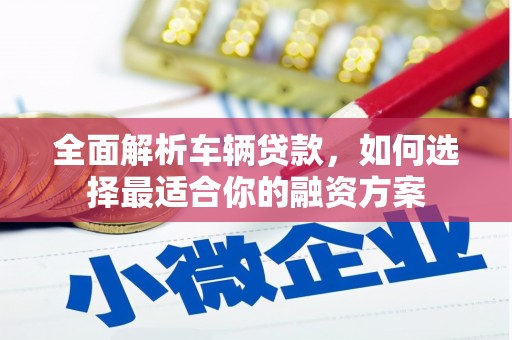 吴中全面解析车辆贷款，如何选择最适合你的融资方案