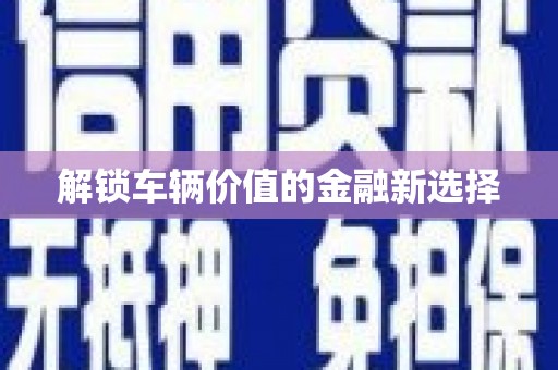 吴中解锁车辆价值的金融新选择