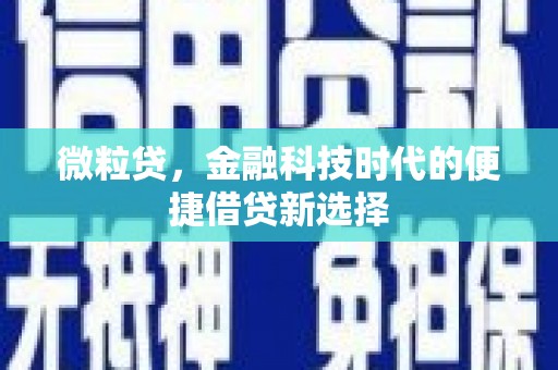 吴中微粒贷，金融科技时代的便捷借贷新选择